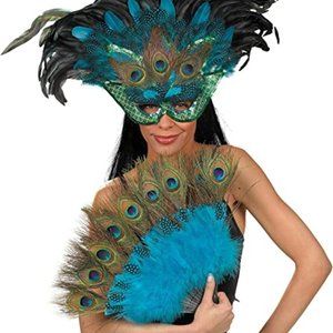 Amscan Peacock Feather Costume Accessory Kit One Size Multicolor 2 Pcs